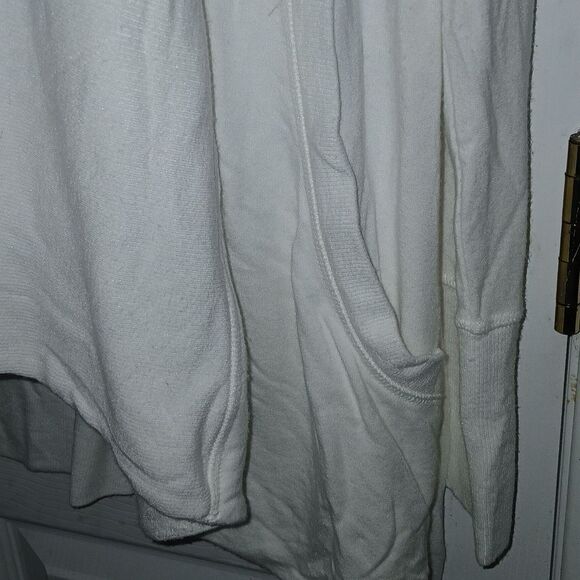 Athleta Pranayama White open front Wrap Knit Long Cardigan Sweater  Size M NWOT - Picture 4 of 8